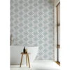 Timbre Damask Wallpaper -France and Son Store BathTub TimbreDamask StoneBlue