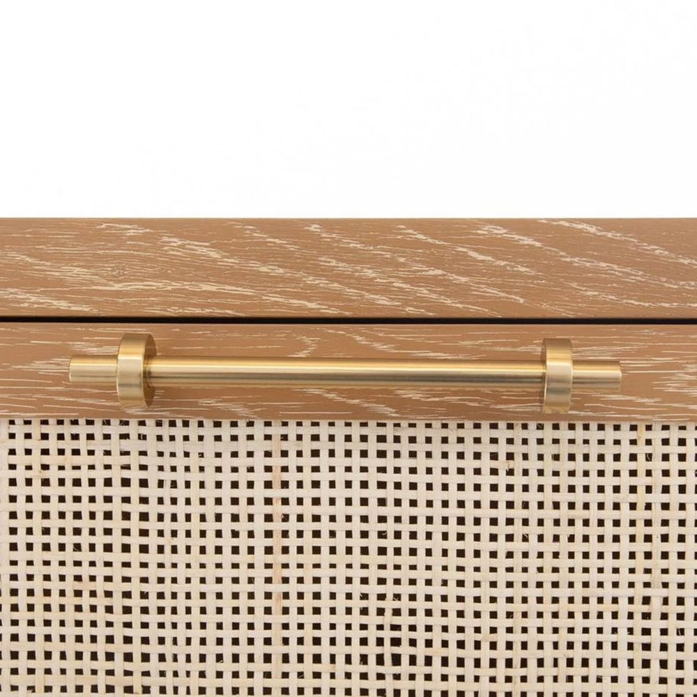 Carla - Six Drawer Cane Front Chest With Brass Hardware In Cerused Oak Finish 7 Carla - Six Drawer Cane Front Chest With Brass Hardware In Cerused Oak Finish - Image 5