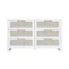 Carla - Six Drawer Cane Front Chest With Brass Hardware In Matte White Lacquer Finish -France and Son Store CARLA 20WH