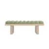 Caspian - Channeled Seat Bench With Cerused Oak Base In Sage Green Velvet -France and Son Store CASPIAN 20SG