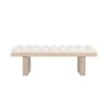 Caspian - Channeled Seat Bench With Cerused Oak Base In Performance White Linen