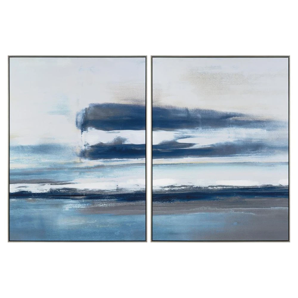 Carol Benson-Cobb's Horizon's Break Diptych - White 3 Carol Benson-Cobb's Horizon's Break Diptych - White
