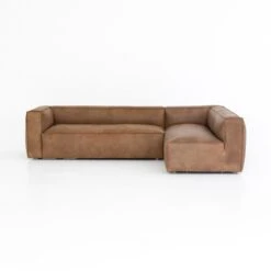 Finsbury Leather Sectional - Natural Washed Sand - 2-Piece LAF