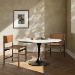 Hart Dining Table - White Marble - 55" -France and Son Store CIMP 193B ESS 1