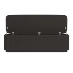 Adoration Fluted Storage Bench With Leather Seat -France and Son Store CLA 424 083 Front Open 7b431ef2 a7e8 4cde 8978 ccc00226ec10