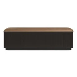 Adoration Fluted Storage Bench With Leather Seat -France and Son Store CLA 424 083 Front bfb83aa8 2529 4745 b9ba 7c3f3a9a2ae3