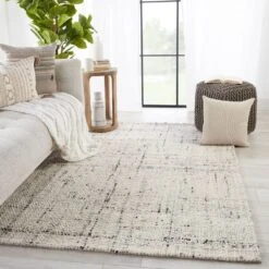 Delta Handmade Solid Ivory/ Gray Area Rug (5'X8') -France and Son Store CMB03 4 695aaaf8 bc1a 42ca 83c4 ae5629c99495