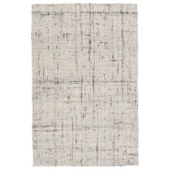 Delta Handmade Solid Ivory/ Gray Area Rug (5'X8')