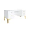 Cosby - Four Drawer Desk In White Lacquer With Brass Base -France and Son Store COSBY WH ANGLE 90792.1625172741 46d08ecc 9dd6 447b 868e dd1f99cbccf2