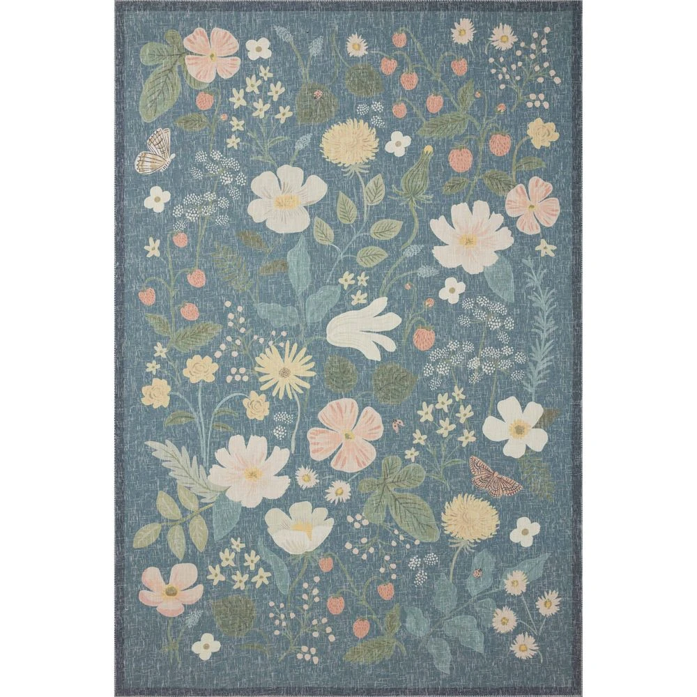 Rifle Paper Co. X Loloi Cotswolds Teal 5'-0" X 7'-6" Area Rug 3 Rifle Paper Co. X Loloi Cotswolds Teal 5'-0" X 7'-6" Area Rug
