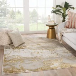 Dakota Abstract Gray/ Gold Area Rug (7'10"X10'6") -France and Son Store CTY02 4 6f667d82 b615 41e2 98d7 8d535a510d01