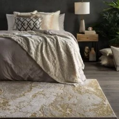 Dakota Abstract Gray/ Gold Area Rug (7'10"X10'6") -France and Son Store CTY02 6 35167c4d 7bc4 4873 b57d 92db0e208b04