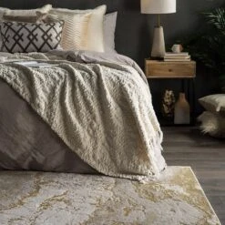 Dakota Abstract Gray/ Gold Area Rug (7'10"X10'6") -France and Son Store CTY02 9 15fa8c3a bffe 479f 9d98 dcf0bfa9e50a