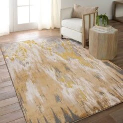 Achilles Abstract Gold/ Gray Area Rug (9'3"X13') -France and Son Store CTY24 4 b2c37e9e 0335 4316 a3e4 97ab61a1ef98