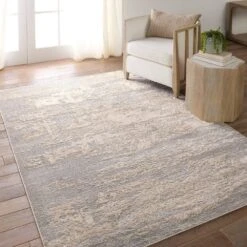 Sylvia Abstract Slate/ Light Taupe Runner Rug (2'2"X8') -France and Son Store CTY25 4