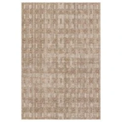 Zyphira Geometric Gold/ Beige Runner Rug (3'3"X12')