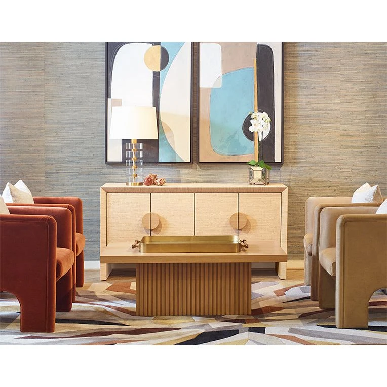 Saratoga - Rounded Edge Tray In Antique Brass With Horn Handles And Inset Mirror - Image 2