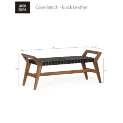Cove Bench -France and Son Store Cove Bench Black Leather