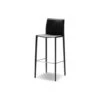 Zak Bar Stool Black Leather Leather Upholstered Steel Legs -France and Son Store DBS ZAKB BLAC