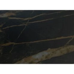 Century Double Extension Dining Table Noir Desir Ceramic Top, Black Powder Coated Steel Base -France and Son Store DTA CENT NODE PCBLA 4