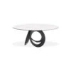 Optic Round Dining Table High Gloss White Ceramic Top, Black Powder Coated Steel Base -France and Son Store DTA OPTI WHIT BLROU