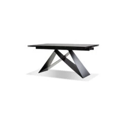 The W Double Extension Dining Table Slate Grey Ceramic Top, Black Powder Coated Steel Base 10 The W Double Extension Dining Table Slate Grey Ceramic Top, Black Powder Coated Steel Base -France and Son Store DTA THEW SLAT 2