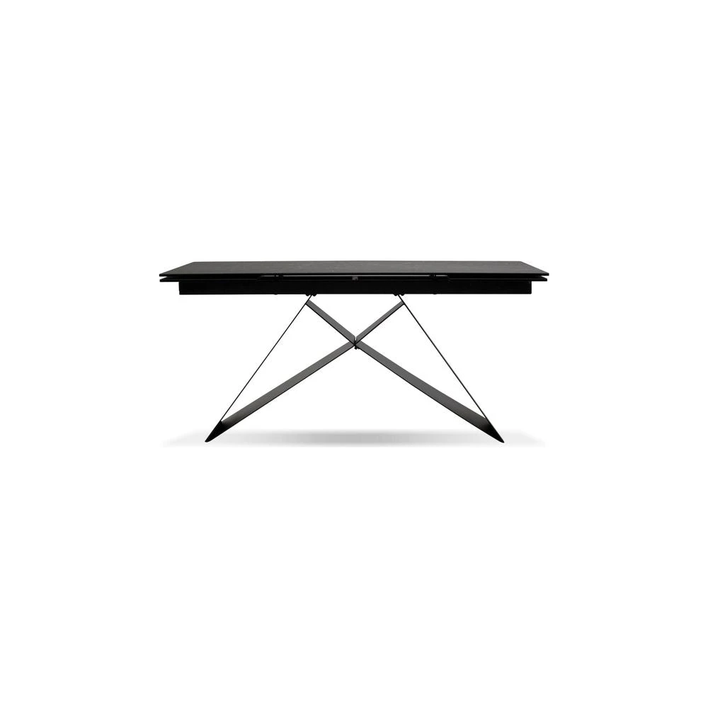 The W Double Extension Dining Table Slate Grey Ceramic Top, Black Powder Coated Steel Base 7 The W Double Extension Dining Table Slate Grey Ceramic Top, Black Powder Coated Steel Base - Image 5
