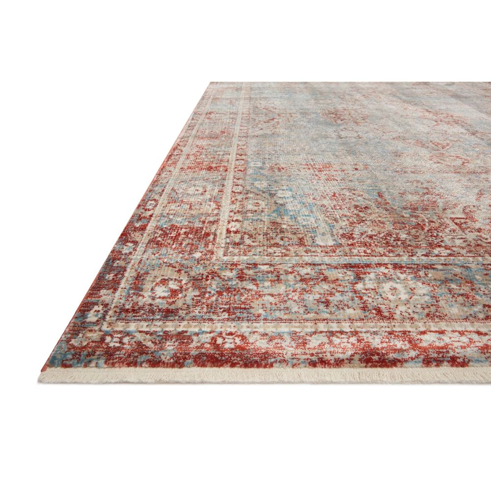 Magnolia Home By Joanna Gaines X Loloi Elise Sky / Red 3'-4" X 6'-5" Runner Rug 4 Magnolia Home By Joanna Gaines X Loloi Elise Sky / Red 3'-4" X 6'-5" Runner Rug - Image 2