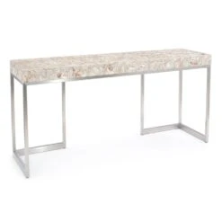 Capiz Shell Console Table - White