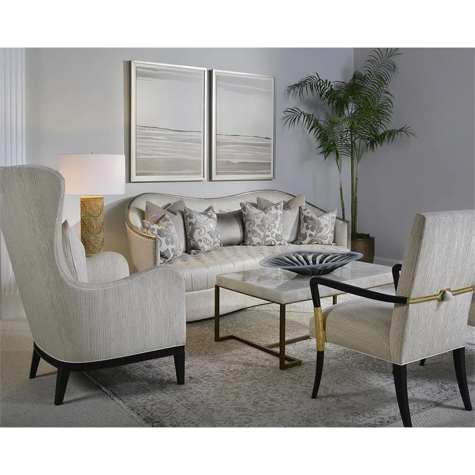 Rectangular Calcite Coffee Table - Brass 7 Rectangular Calcite Coffee Table - Brass - Image 5