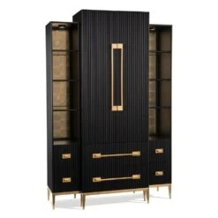 Black Satin Cabinet - Black