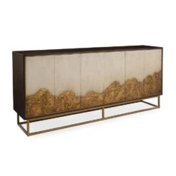 Highlands Sideboard - Brown, Gold, White