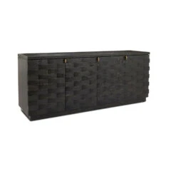 Texture Four-Door Credenza, Black