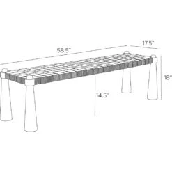 Lisette Bench - Brown -France and Son Store FHS03.l1 6d30d5ed babb 420f b361 1c18fb7f7454
