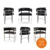 Kelly Hoppen Art Dining Chair - Black Leather - Set Of 6 1 Kelly Hoppen Art Dining Chair - Black Leather - Set Of 6 -France and Son Store FIC2060setof6copy