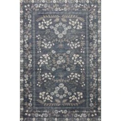 Rifle Paper Co. X Loloi Fiore Navy Grey 9'-0" X 12'-0" Area Rug