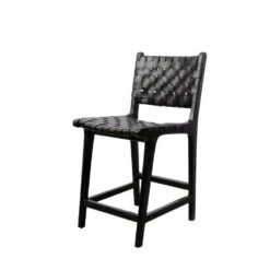 Cahyo Woven Leather Counter Stool -France and Son Store FL1136BLK 2f562128 96c7 439c b49d ff03f647eeeb