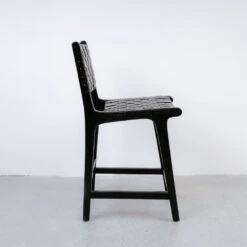 Cahyo Woven Leather Counter Stool -France and Son Store FL1136BLK 3