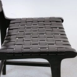 Cahyo Woven Leather Counter Stool -France and Son Store FL1136BLK 6