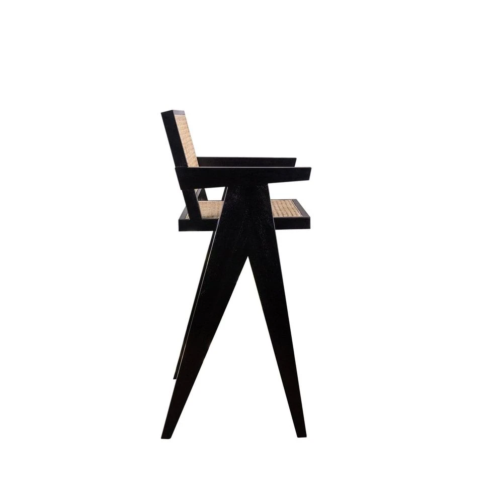 Jeanneret Barstool With Arms Hand Caned Seat And Back 12 Jeanneret Barstool With Arms Hand Caned Seat And Back - Image 10