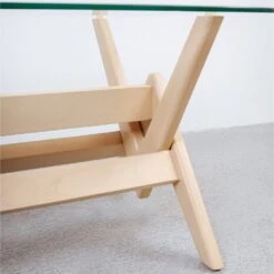 Jeanneret 60" Glass Dining Table -France and Son Store FL1480IVORY 5