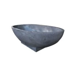 Terrazzo Stone Freestanding Bath Tub - Grey -France and Son Store FL1701STONE 1 1