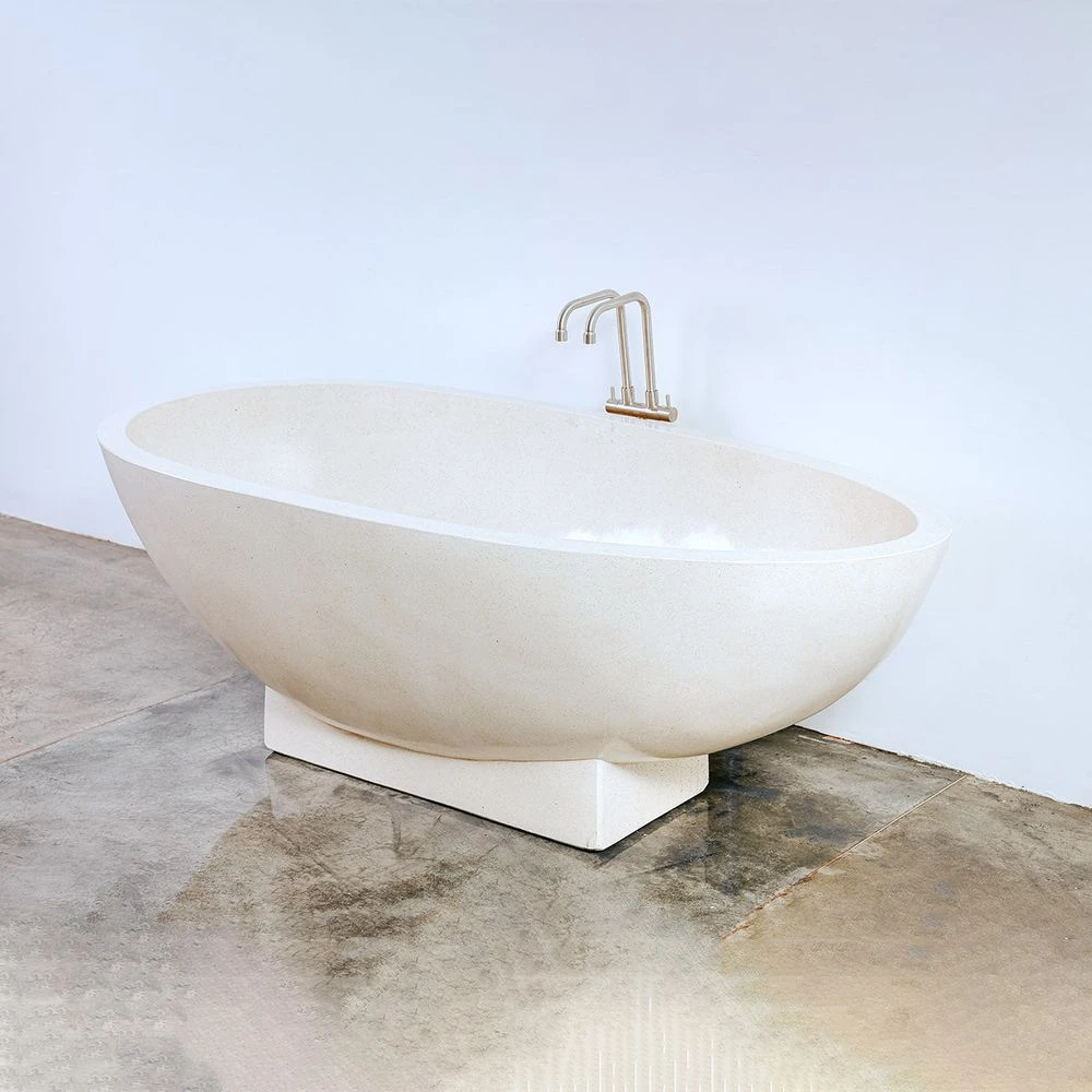 Terrazo Stone Bath Tub Freestanding - Natural 5 Terrazo Stone Bath Tub Freestanding - Natural - Image 3
