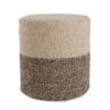 Rio Ombre Cream/ Brown Cylinder Pouf 1 Rio Ombre Cream/ Brown Cylinder Pouf -France and Son Store FOL02