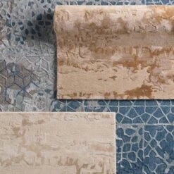 Renley Handmade Abstract Blue/Gray Area Rug (8'X10') -France and Son Store FRG11 5 e1ffd1a0 6abe 49c9 8846 05f62e65269f