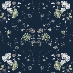 Floral Lace Wallpaper -France and Son Store FloralLace DeepSea