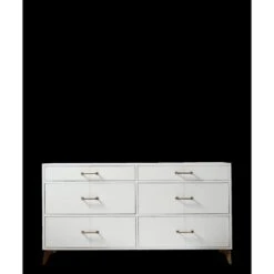 Berkeley Six Drawer Leather Wrapped Dresser - White -France and Son Store Furniture64copy