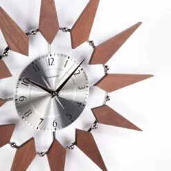 Mid Century Floating Sunburst Clock -France and Son Store G130520 1