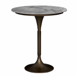 Noir Jman Bar Table, Aged Brass
