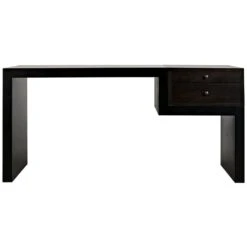 Noir Alvaro Desk - Black Steel With Ebony Walnut